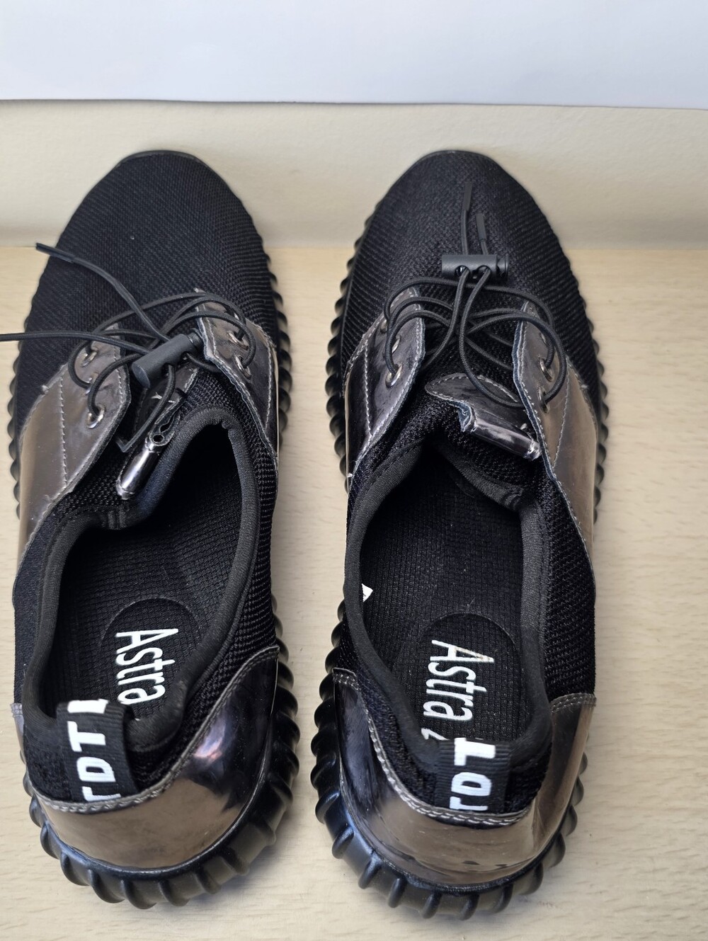 Astra Black Sneaker Lace-Up Shoes Metallic Silver Avant Garde Y2K Urban